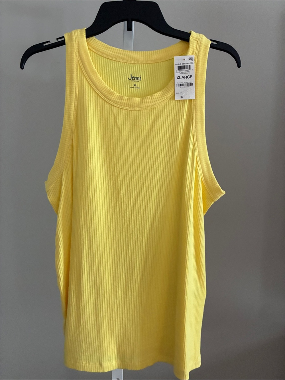 Jenni Bright Yellow Ribbed Tank Top